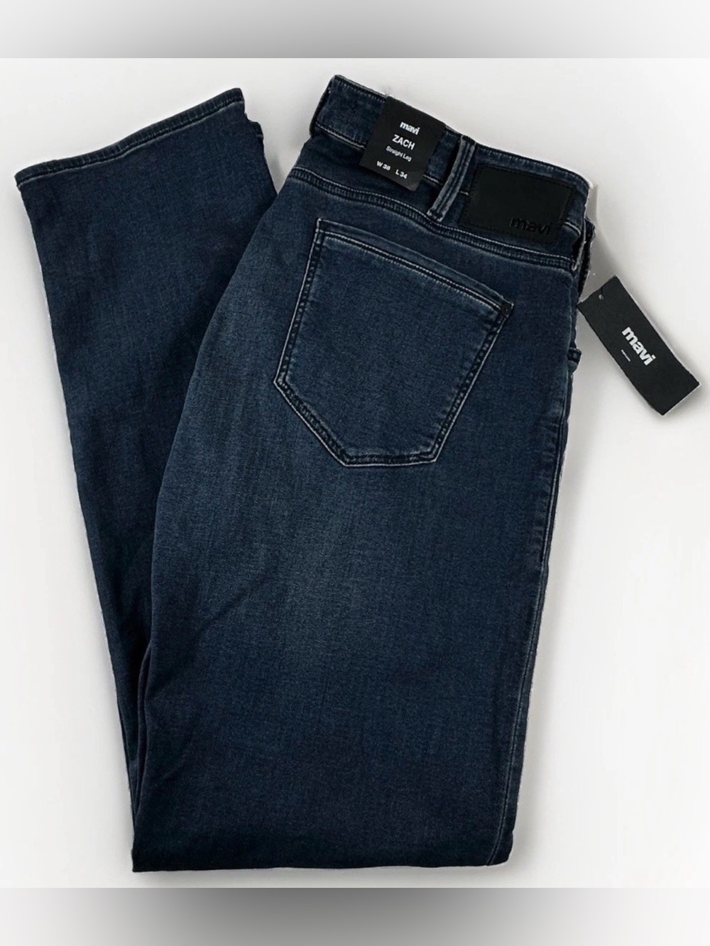 Mavi Zach Athletic Straight Leg Jeans Mens 38x34 Foggy Blue Stretch NWT